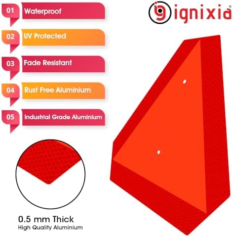 Ignixia Slow Moving Vehicle Sign, Rust free Aluminium Slow Moving Vehicle - Image 5