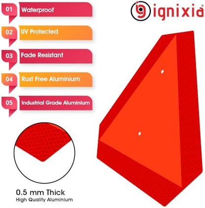 Ignixia Slow Moving Vehicle Sign, Rust free Aluminium Slow Moving Vehicle - Image 5