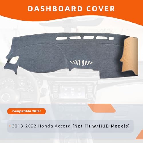 Dashboard Cover Dash Mat Fit for Ho-nda Accord 2022-2018, Car Dash Board Mat - Image 2
