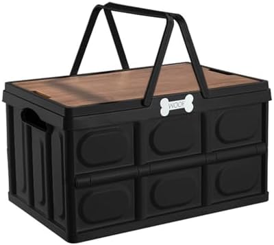 Outdoor Dog Toy Bin wtih Handles, Collapsible Dog Stuff Organizer Portable by Brabtod