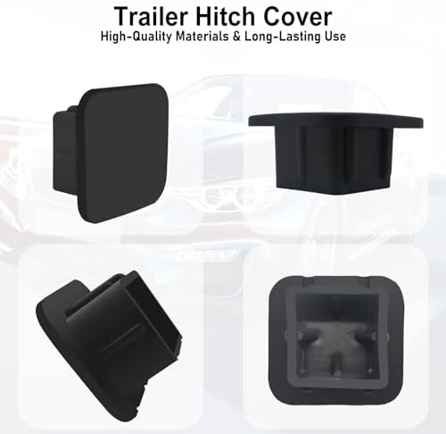 2 Pack Trailer Hitch Cover 2 Inch Black Rubber Tow Receiver Tube Plug Cap Fits - Image 6