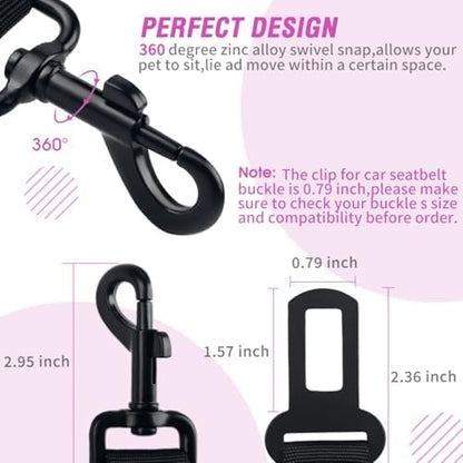COOYOO Dog Seat Belt, Durability Retractable Dog Car Harness Adjustable Dog - Image 5
