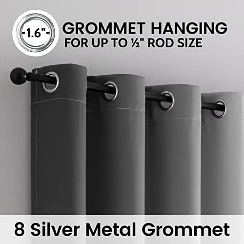 SimpleHome 100% Blackout Ombre Bedroom Curtains Grey and Greyish White - Image 4
