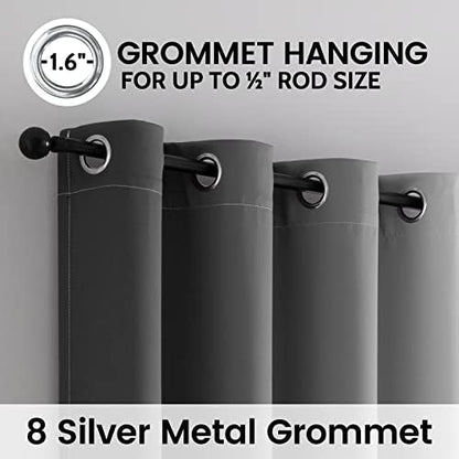 SimpleHome 100% Blackout Ombre Bedroom Curtains Grey and Greyish White - Image 4