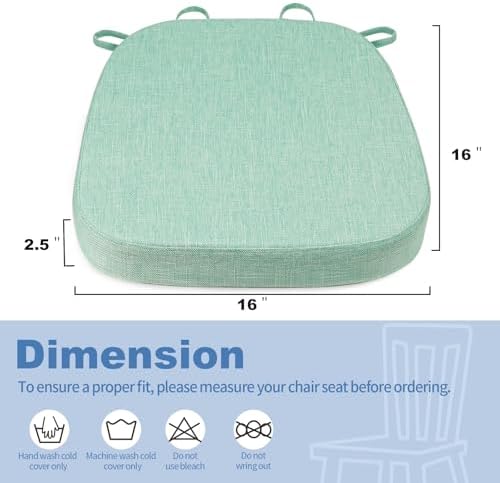 BUYUE Thickened 2.5" Dining Chair Cushions Set of 4, U-Shape High Density Foam - Image 3