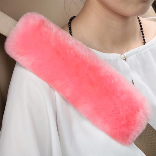 Soft Genuine Sheepskin Wool Auto Seat Belt Cover Seatbelt Shoulder Pad by ROYAGO