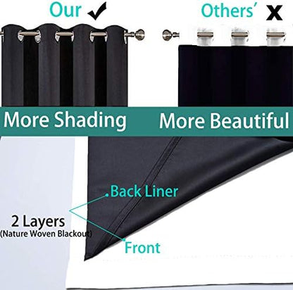 Yakamok Pure White 100% Blackout Curtains 54 Inches Long 52" Wide 2 Panel - Image 5