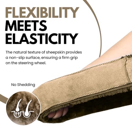 Andalus Brands Luxury Fluffy Car Steering Wheel Covers – Genuine Merino - Image 5
