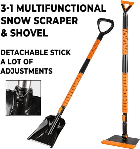 Zone Tech Extendable Snow Squeegee, Ice Scraper and Shovel 42" 5- Rotating Snow - Image 6