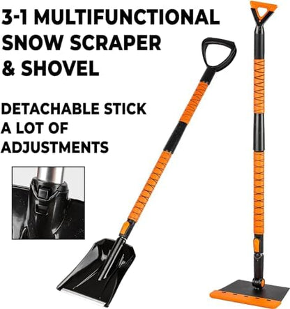 Zone Tech Extendable Snow Squeegee, Ice Scraper and Shovel 42" 5- Rotating Snow - Image 6