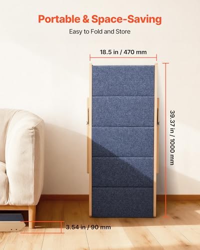 VEVOR Wood Pet Stairs, 5-Step Dog Stairs - Image 6