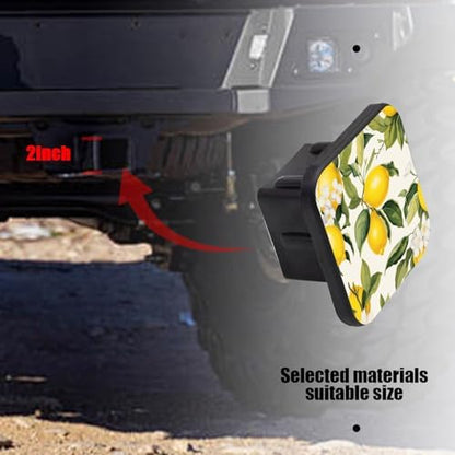Hitch Cover Fits for 2-Inch Hitch, Lemons and White Flowers On Branches in - Image 6