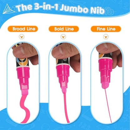 4PCS Pink Jumbo Liquid Chalk Markers Erasable 10mm Reversible Tip - Image 2
