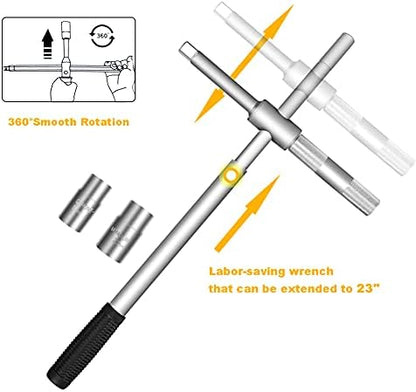 23" Universal Extended Lug Wrench, 4 Way Tire Iron Nut Wrench Set - Image 3