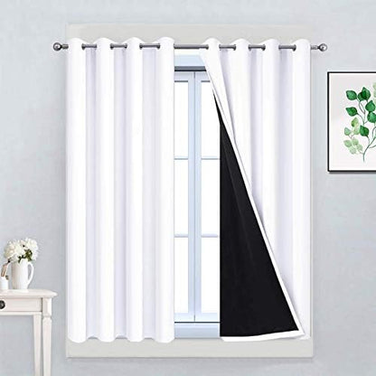 Yakamok Pure White 100% Blackout Curtains 45 Inches Long 52" Wide 2 Panel by Yakamok