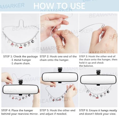 Rearview Mirror Charm for Car Stainless Steel Cable Chain - Image 5