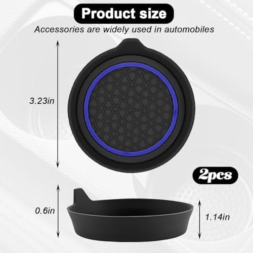 HZEL Car Cup Holder Coasters, Recessed Automotive Drink Mat Decoration - Image 2