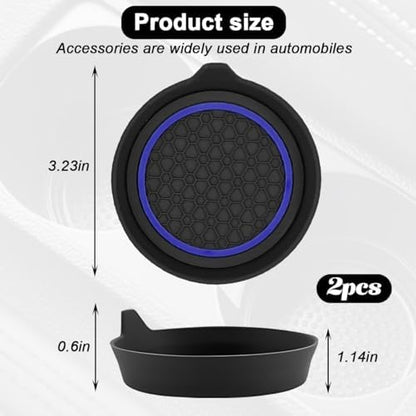 HZEL Car Cup Holder Coasters, Recessed Automotive Drink Mat Decoration - Image 2