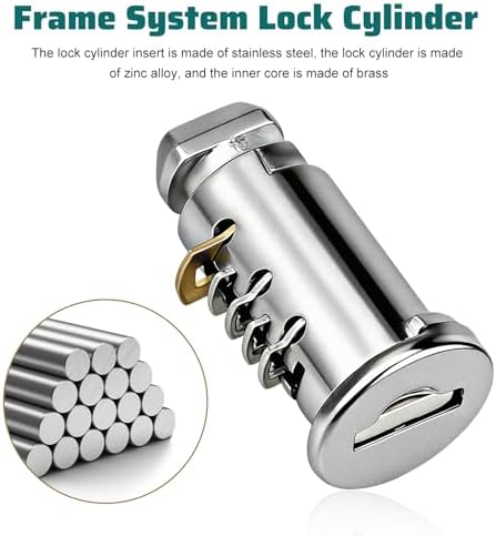 4 PCS Lock Cores, One-Key System Locking Kit Includes 1 Control Key, 2 Keys & 4 - Image 3