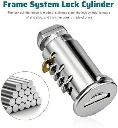 4 PCS Lock Cores, One-Key System Locking Kit Includes 1 Control Key, 2 Keys & 4 - Image 3