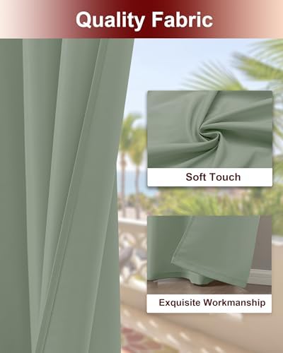 Grommet Outdoor Curtains for Patio Waterproof 8 Pcs 54x120 In Sage Green - Image 5