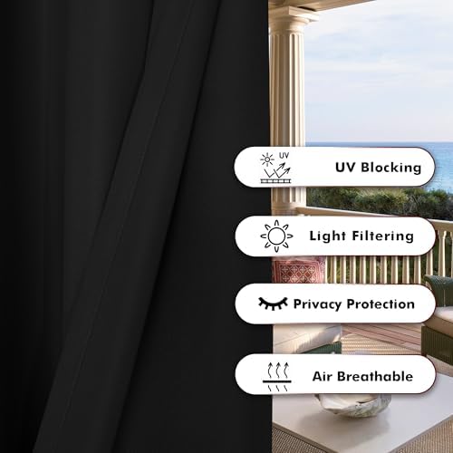 BONZER Outdoor Curtains for Patio Waterproof Thick Privacy - Image 4