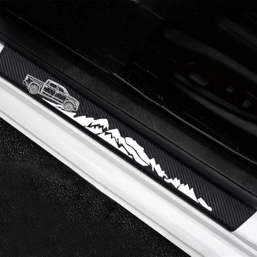 4 Pieces Car Door Sill Protector, Carbon Fiber Threshold Anti-Scratch Sticker - Image 3