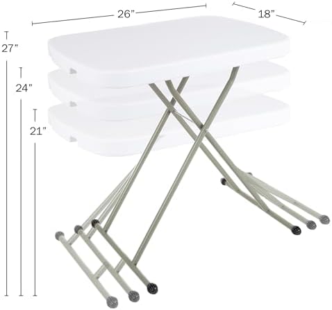 Lavish Home Indoor & Outdoor Portable Folding Table Set of 2 - Image 3