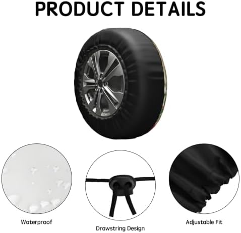 Winter Gold Snowflakes Spare Tire Cover Red Bird Decor Waterproof Wheel Tire - Image 4