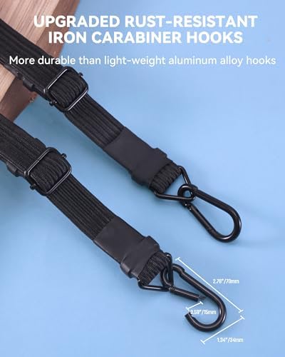 Heavy Duty 18" Flat Adjustable Carabiner Bungee Cords - Image 5