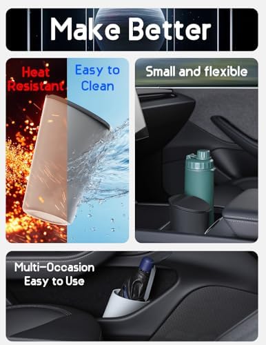 BMZX Car Trash Can with Lid Small Cup Holder Door Pocket Garbage Can Trash Bin - Image 5
