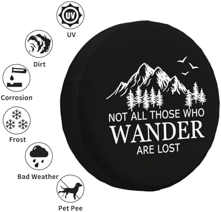 Spare Tire Cover with Not All Those Who Wander are Lost Pattern 17inch - Image 3