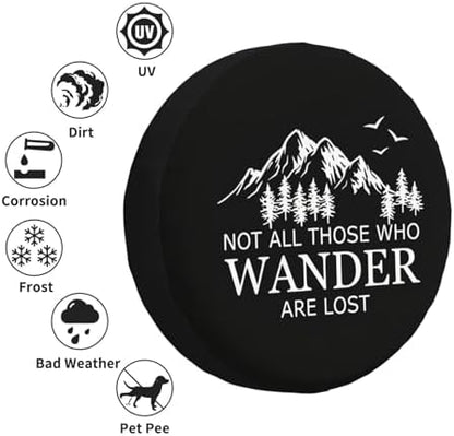 Spare Tire Cover with Not All Those Who Wander are Lost Pattern 15inch - Image 3