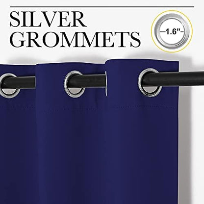 NICETOWN Blackout Curtains for Living Room 2 Panels 55" x 102" Navy Blue - Image 2