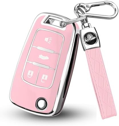 for Chevy Key Fob Cover, Premium Soft TPU Full Protection Key Cover by HEKBRYN