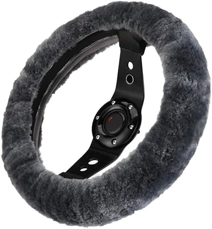 Andalus Brands Luxury Fluffy Car Steering Wheel Covers – Genuine Merino by AndalusBrand