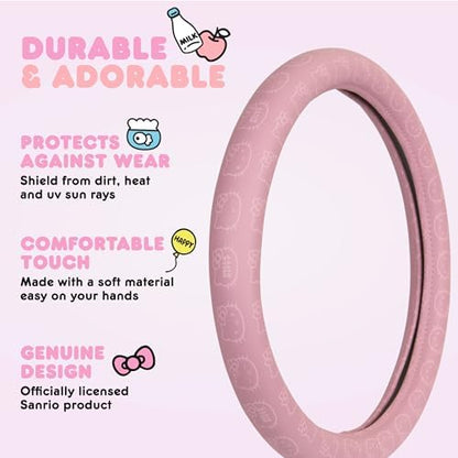 Sanrio Hello Kitty Pink Car Steering Wheel Cover, Universal Fit Cute Car - Image 2