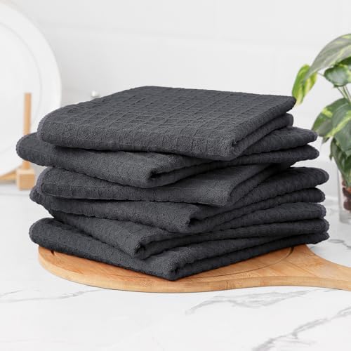 Homaxy Microfiber Kitchen Towels and Dishcloths Sets, 8 Pack, Dark Grey - Image 6