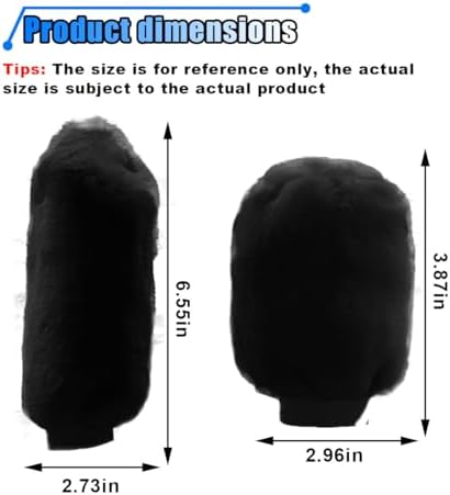 2PCS Plush Car Gear Shift Knob Cover & Handbrake Cover, Soft Fluffy Shift Knob - Image 2
