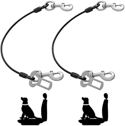 Dog Seat Belt Harness for Car, No Chew Tether Cable Vehicle Dogs Accessories by MiMetty