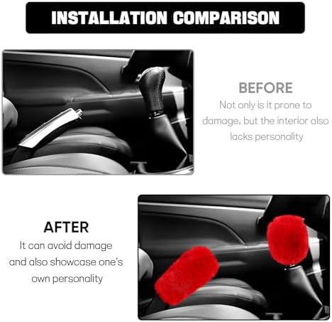 Hovom 2PCS Fluffy Car Gear Shift Knob Cover & Handbrake Cover - Image 6