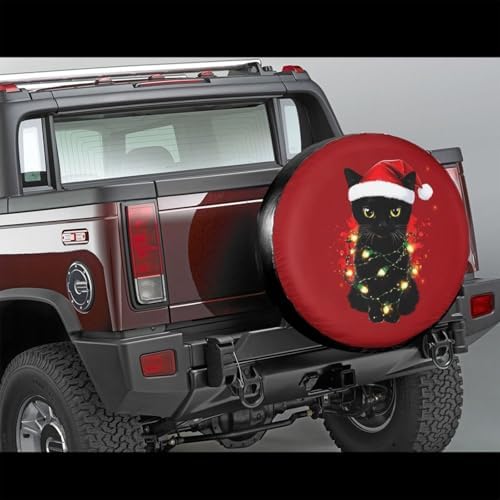 Funny Black Cat Christmas Spare Tire Cover Wheel Protector Universal Fit - Image 3