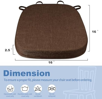BUYUE Thickened 2.5" Dining Chair Cushions Set of 4, U-Shape High Density Foam - Image 3