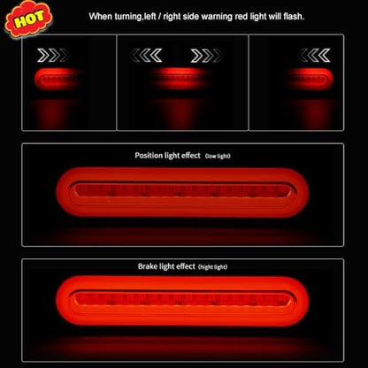 Red Color Oval Cargo Carrier Stop Turn Signals Tail Light Light Kit - Image 7