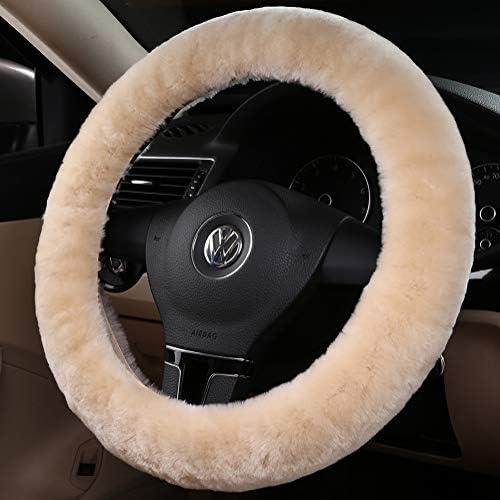 OGLAND Fuzzy Sheepskin Car Steering Wheel Cover - Image 3