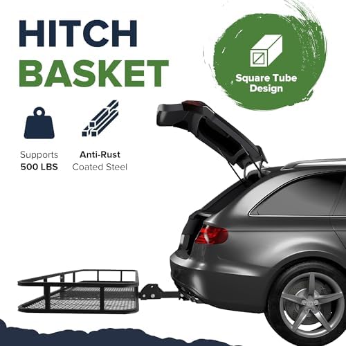 ARKSEN 60" x 23" x 5.5" Folding Hitch Cargo Carrier w/500D Waterproof Bag - Image 2