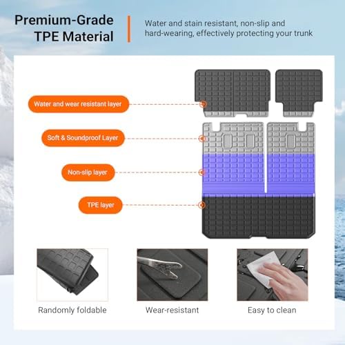 powoq Cargo Mat with Backrest Mats Compatible with 2016-2022 Honda Pilot - Image 5