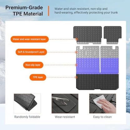 powoq Cargo Mat with Backrest Mats Compatible with 2016-2022 Honda Pilot - Image 5