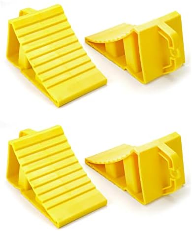 QWORK RV Wheel Chocks, 4 Pack Heavy Duty Car RV Tire Chocks Camper Chocks by QWORK