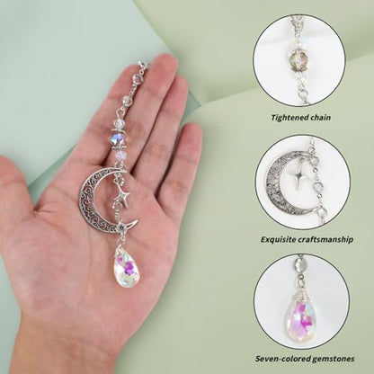 Moon Crystal Suncatcher Rearview Mirror Car Charms Suncatcher - Image 7